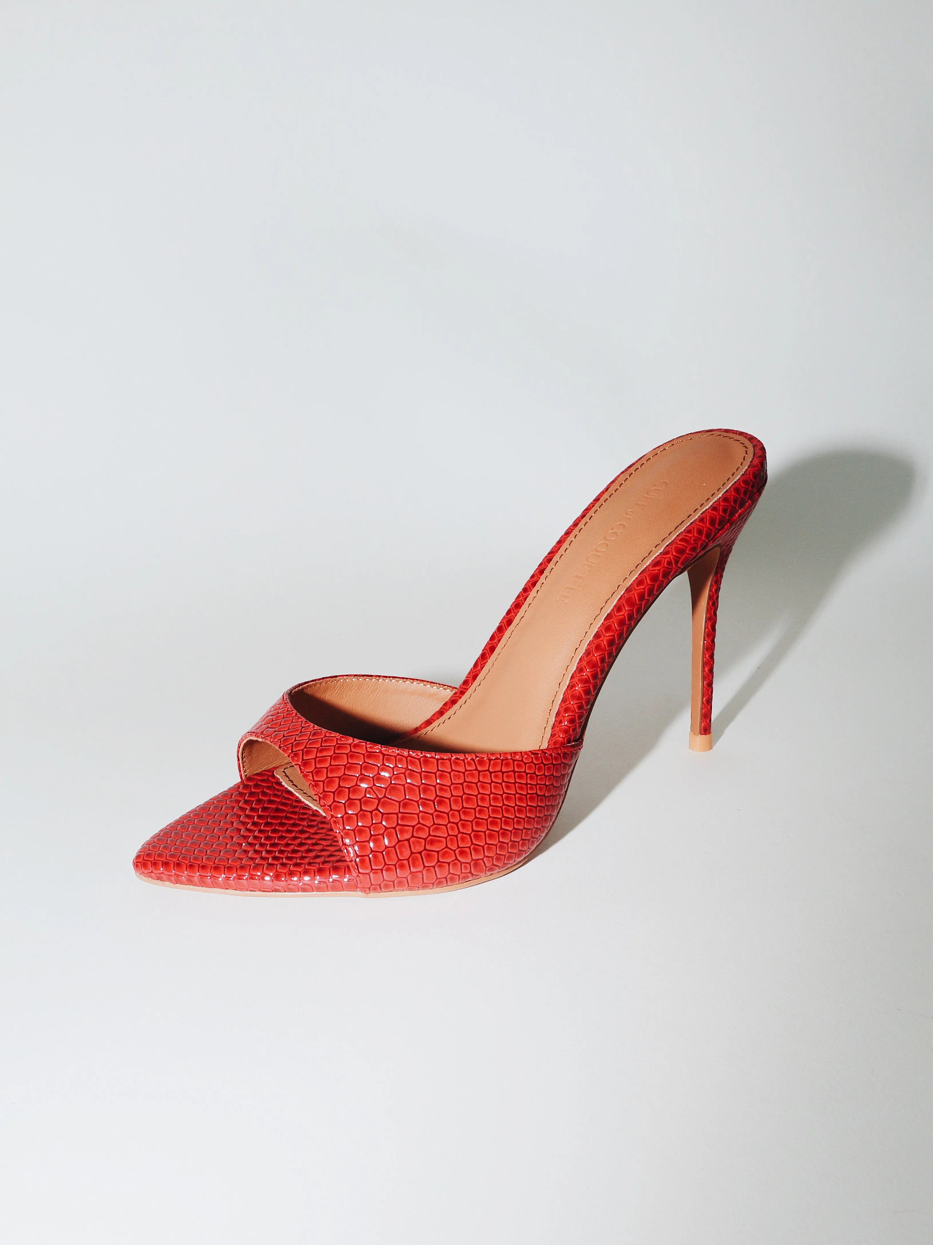 Gia Red Reptile Vegan Mules 100 mm sold by Cult of Coquette product image thumbnail 2