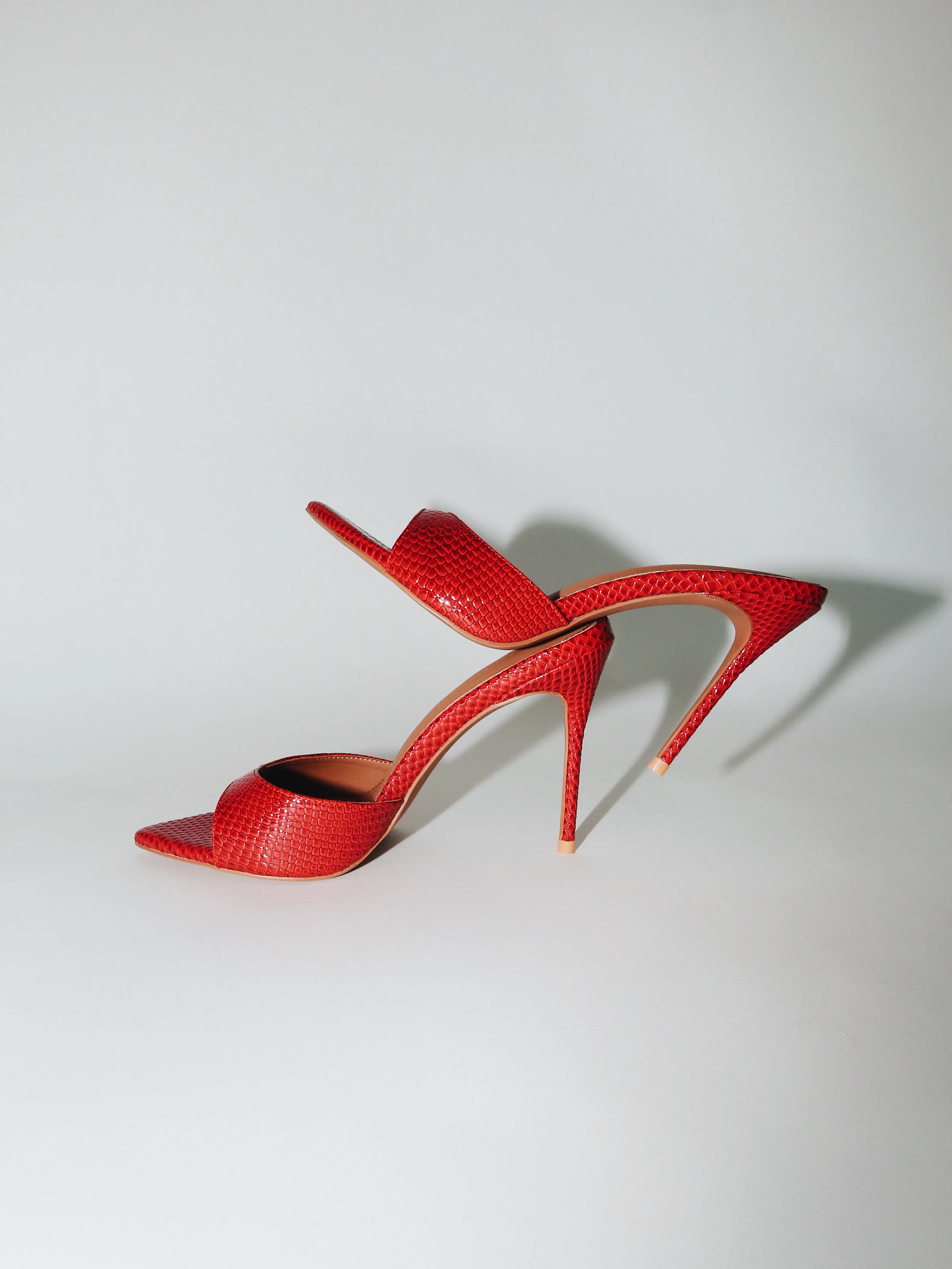 Gia Red Reptile Vegan Mules 100 mm sold by Cult of Coquette product image thumbnail 5
