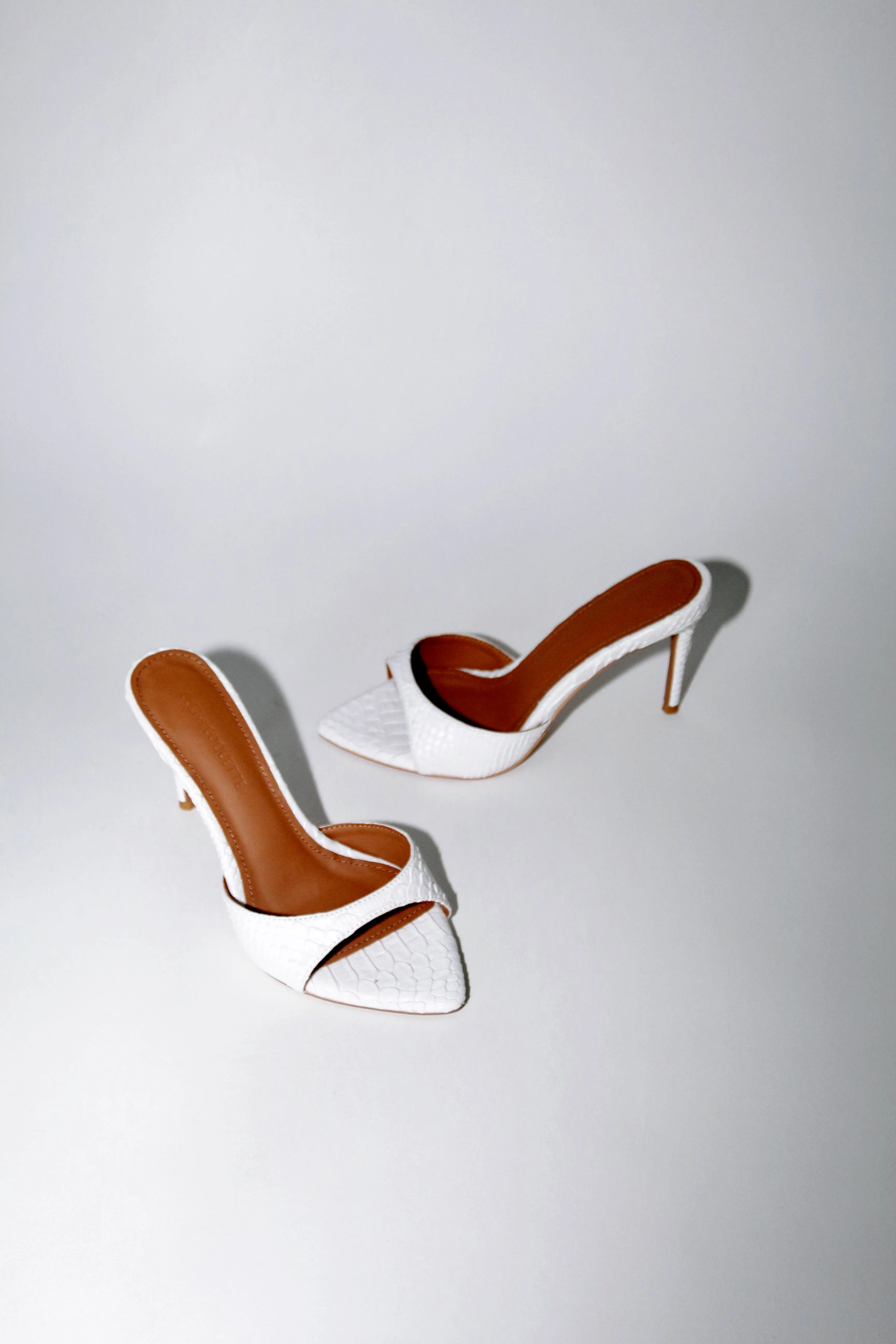 Gia White Reptile Vegan Mules 80 mm sold by Cult of Coquette product image thumbnail 3