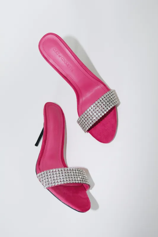 Nadine Fuchsia Crystal Mules made by Cult of Coquette