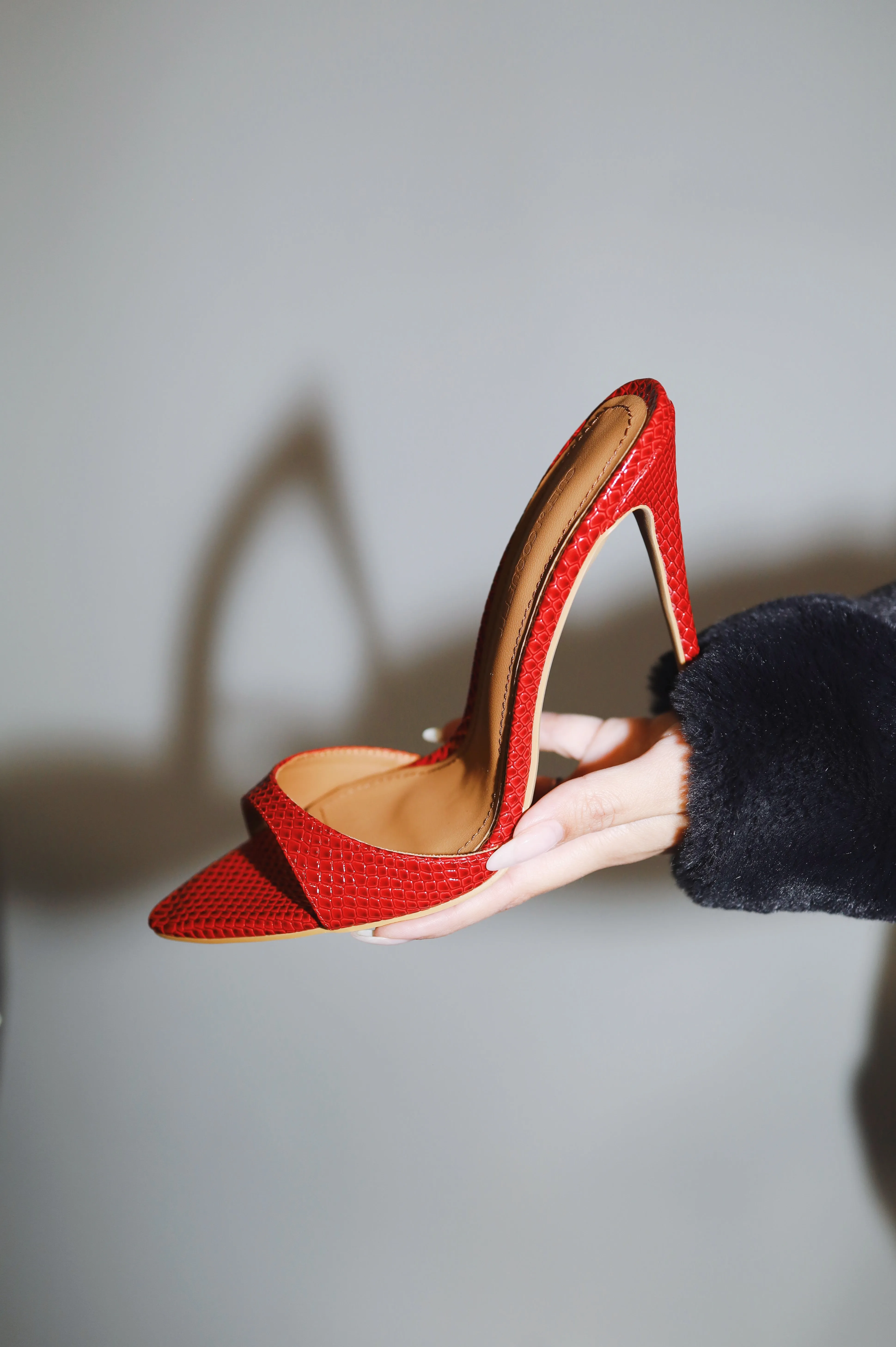 Gia Red Reptile Vegan Mules 120 mm sold by Cult of Coquette product image thumbnail 4