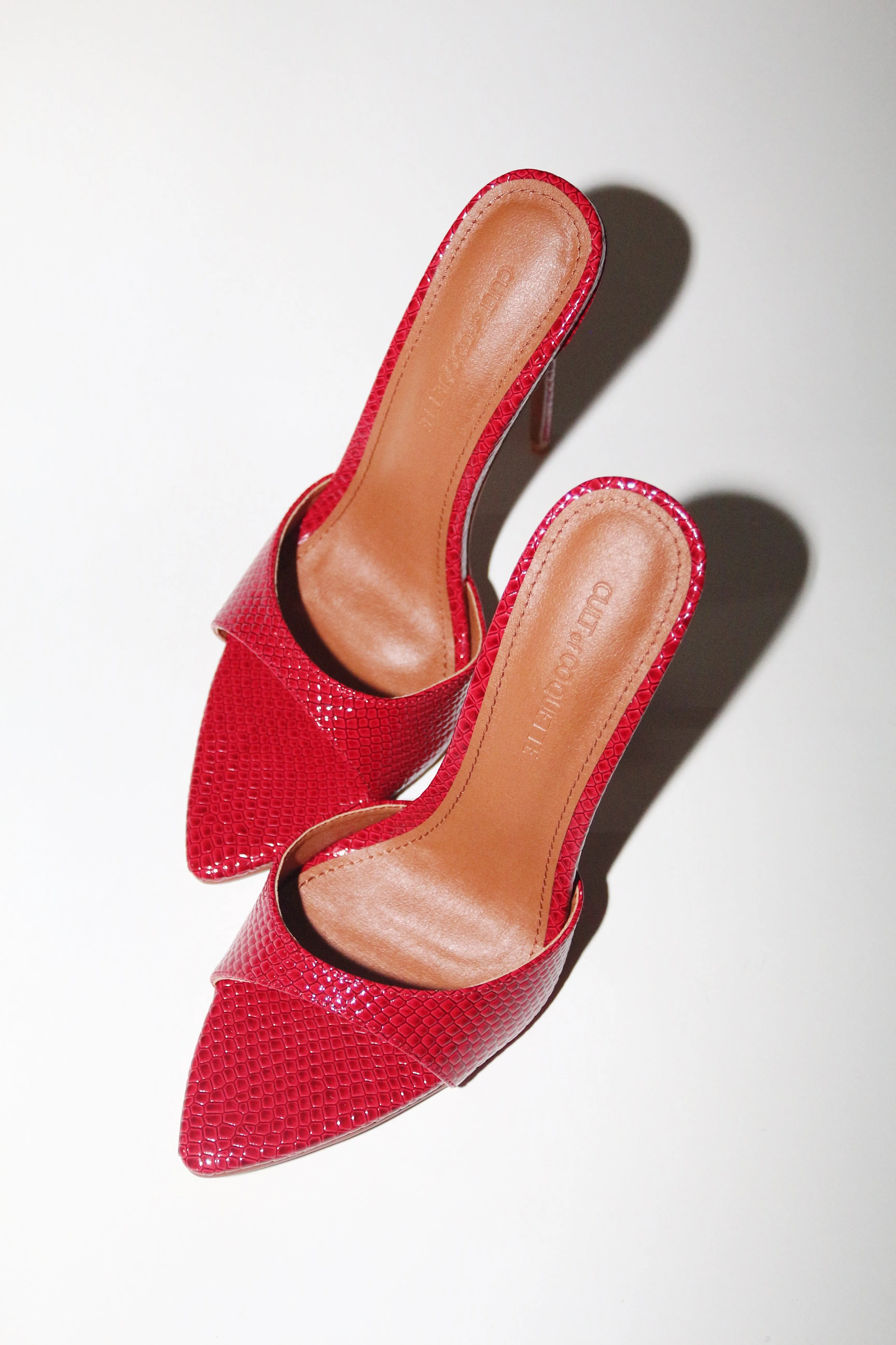 Gia Red Reptile Vegan Mules 120 mm sold by Cult of Coquette product image thumbnail 2