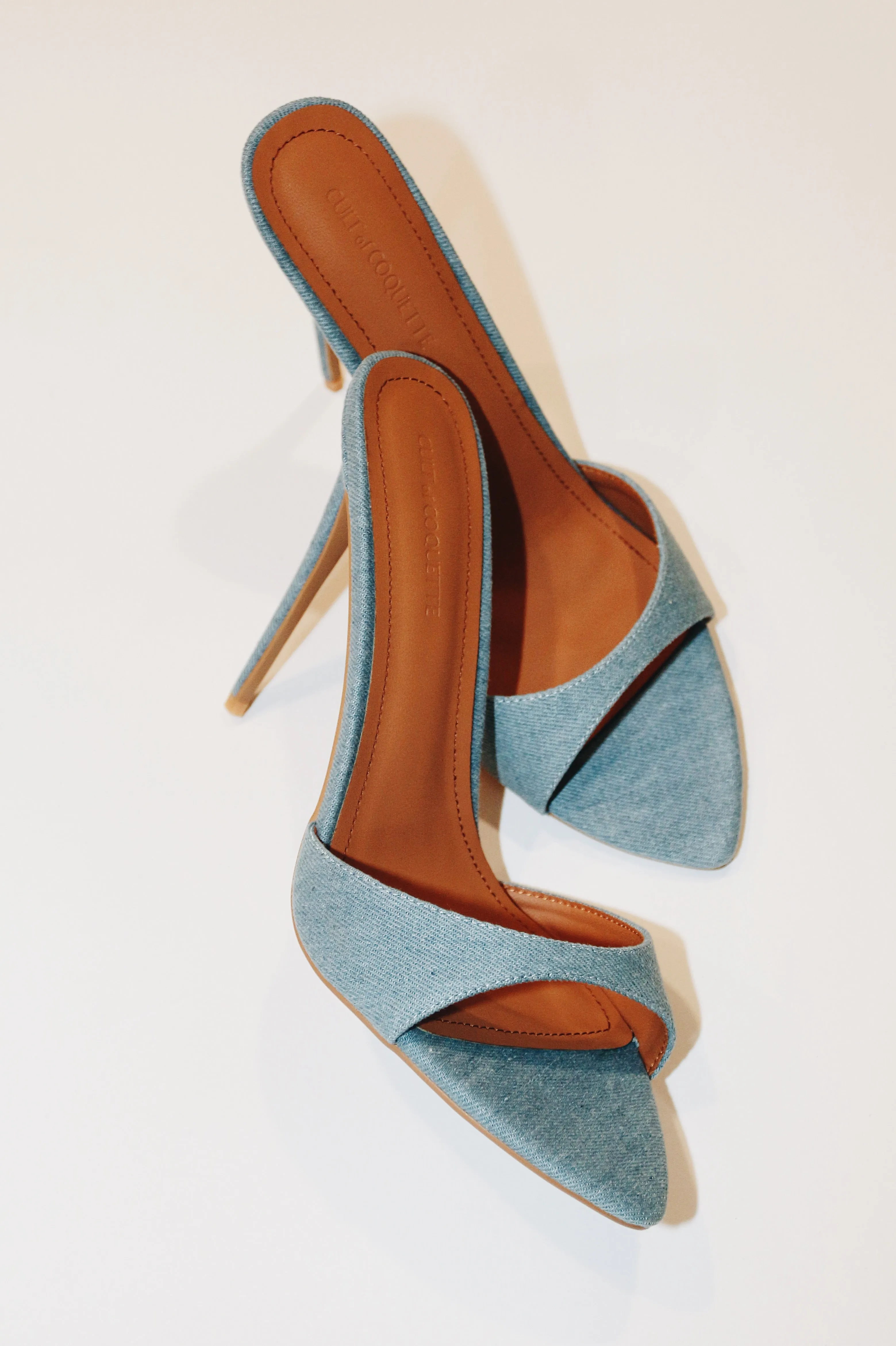 Gia Denim Vegan Mules 120 mm sold by Cult of Coquette product image thumbnail 5