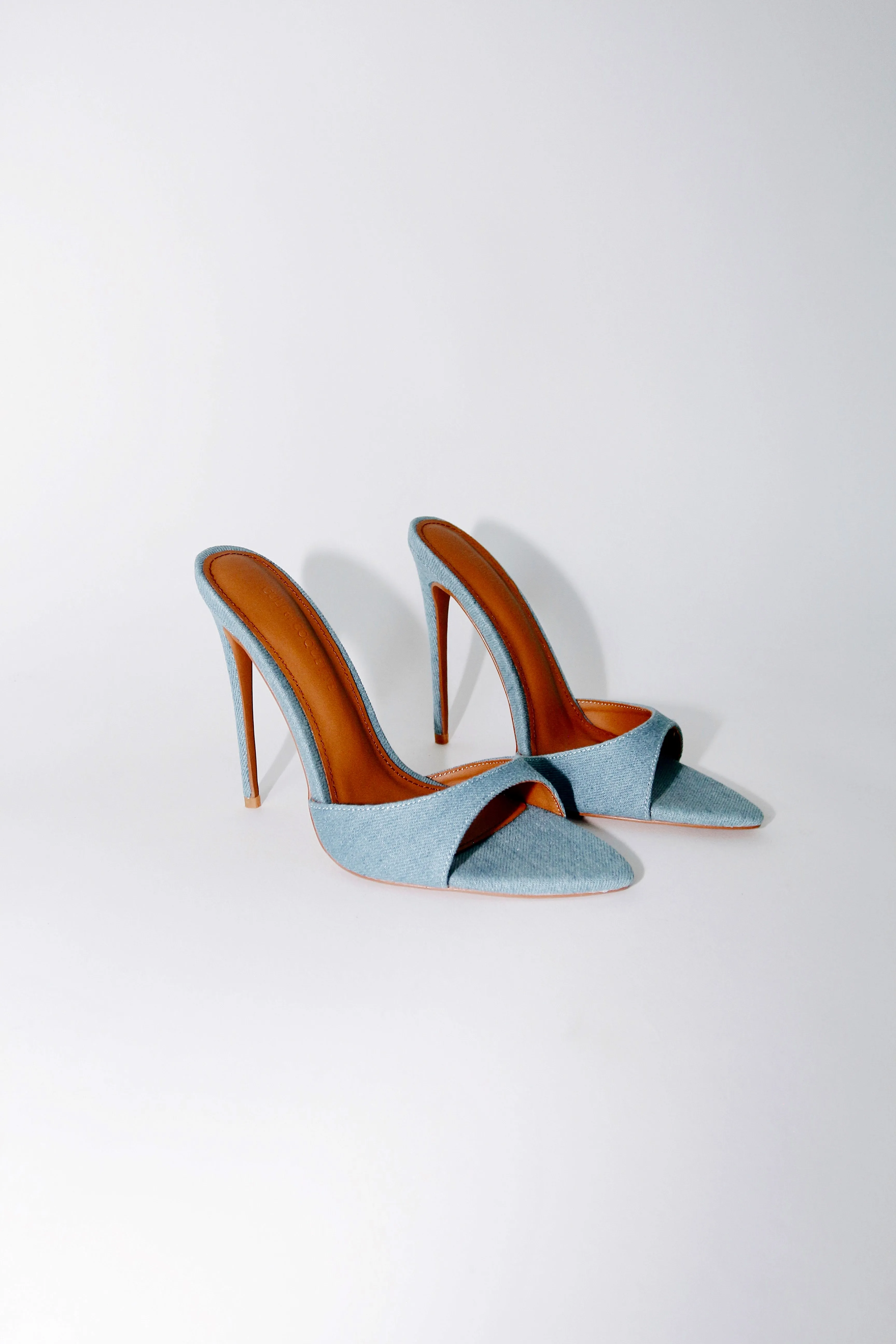 Gia Denim Vegan Mules 120 mm sold by Cult of Coquette product image thumbnail 2