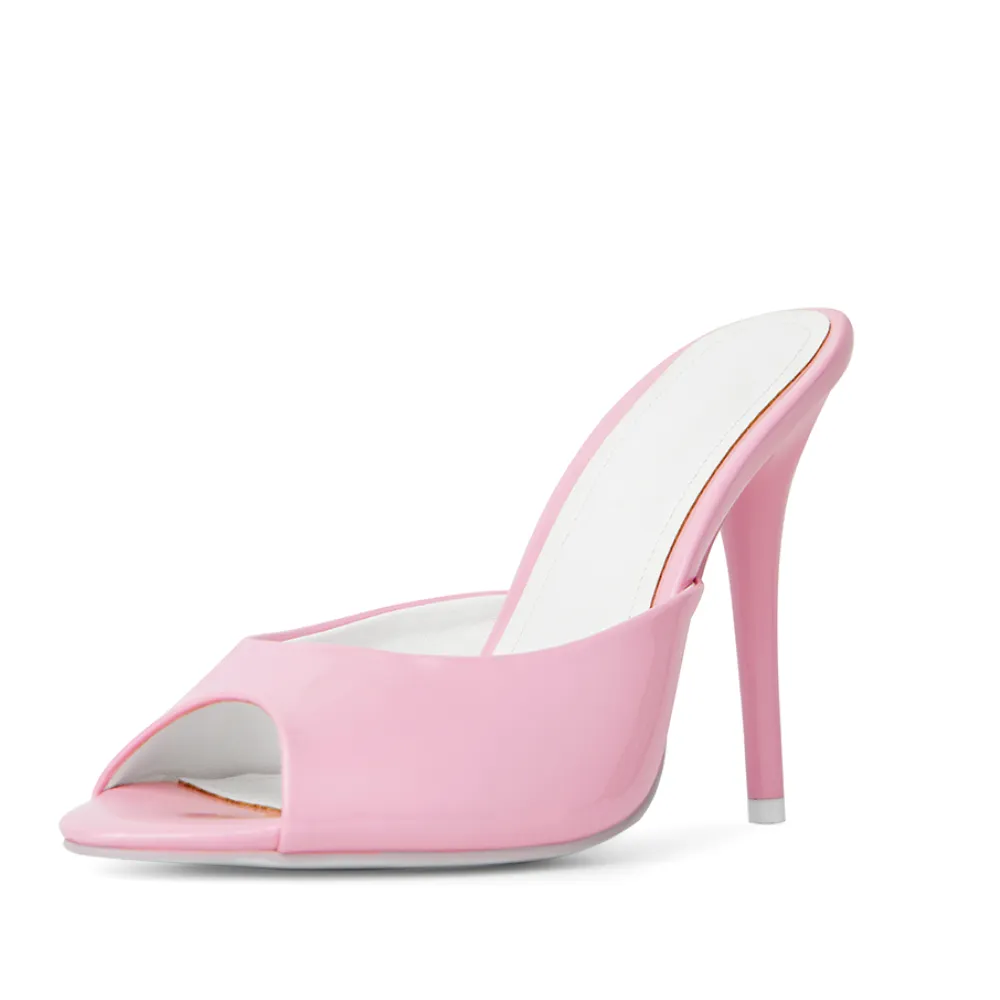 Ford Pink Patent Vegan Leather Open Toe Mules sold by Cult of Coquette product image thumbnail 5