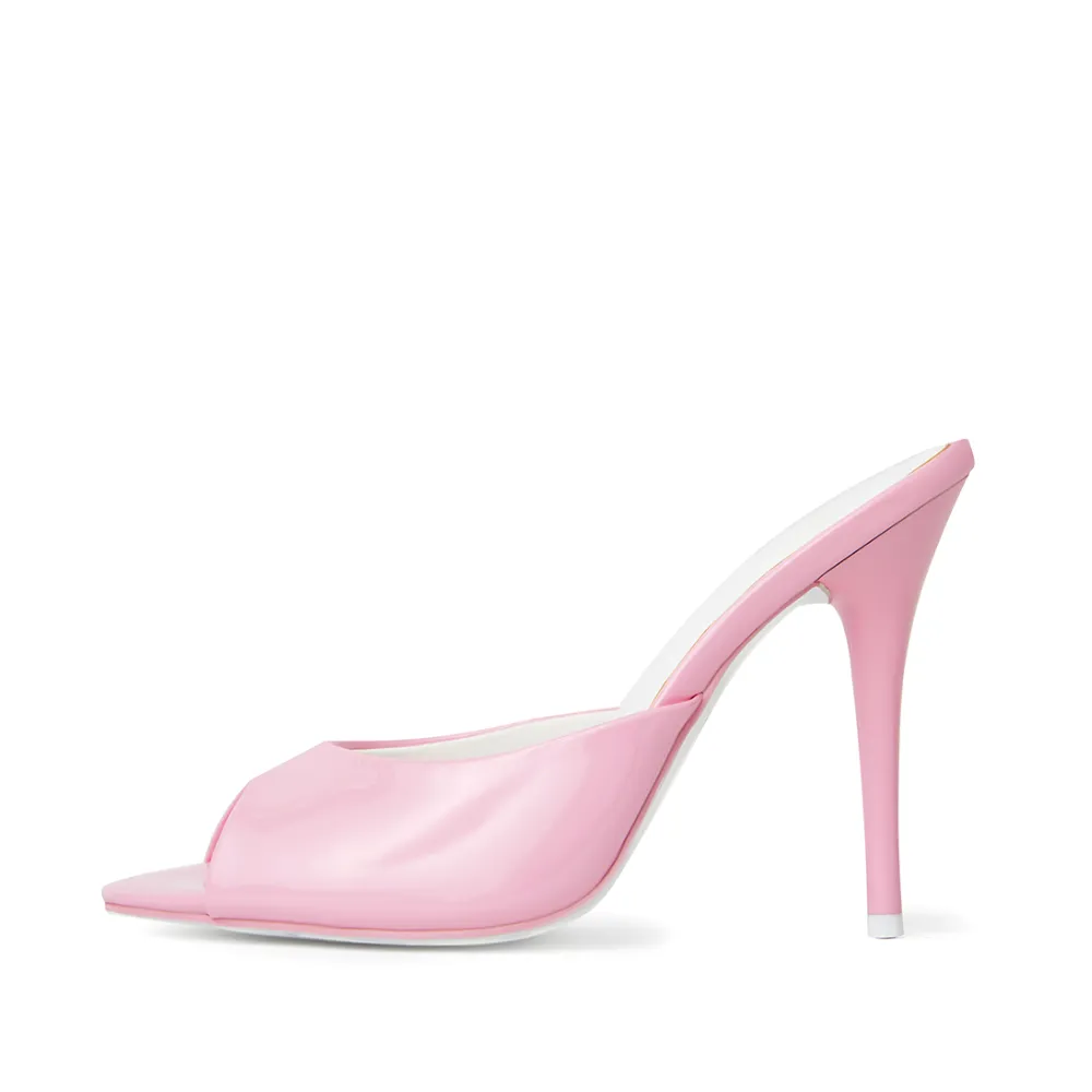 Ford Pink Patent Vegan Leather Open Toe Mules sold by Cult of Coquette product image thumbnail 4