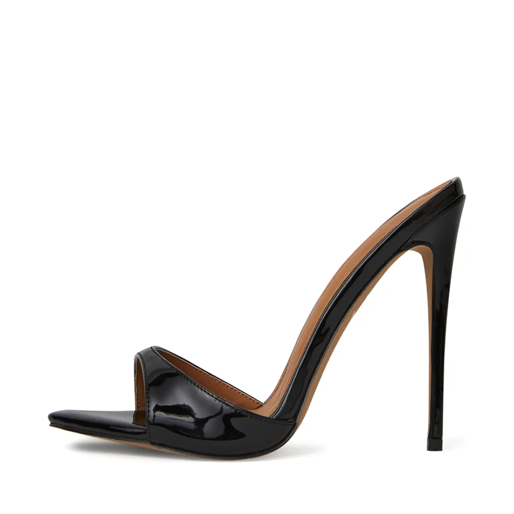 Gia Black Patent Leather Vegan Mules 120 mm sold by Cult of Coquette product image thumbnail 4