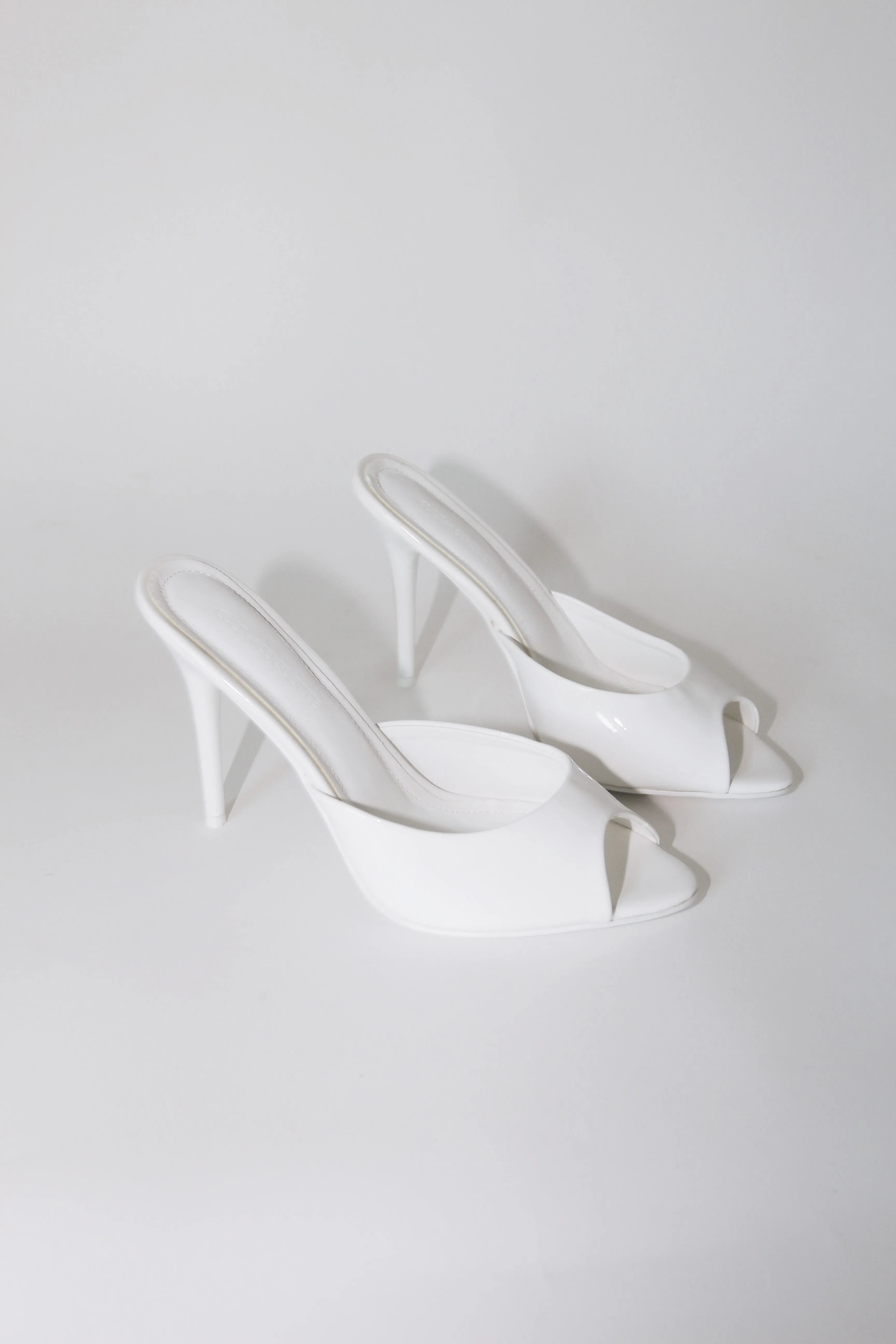 Ford White Patent Vegan Leather Open Toe Mules sold by Cult of Coquette product image thumbnail 3