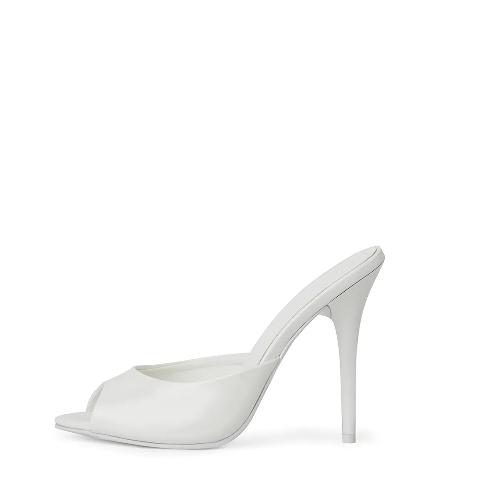 Ford White Patent Vegan Leather Open Toe Mules sold by Cult of Coquette product image thumbnail 4