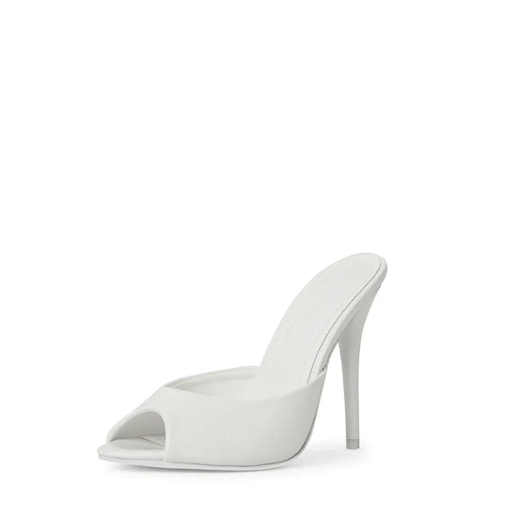 Ford White Patent Vegan Leather Open Toe Mules sold by Cult of Coquette product image thumbnail 5