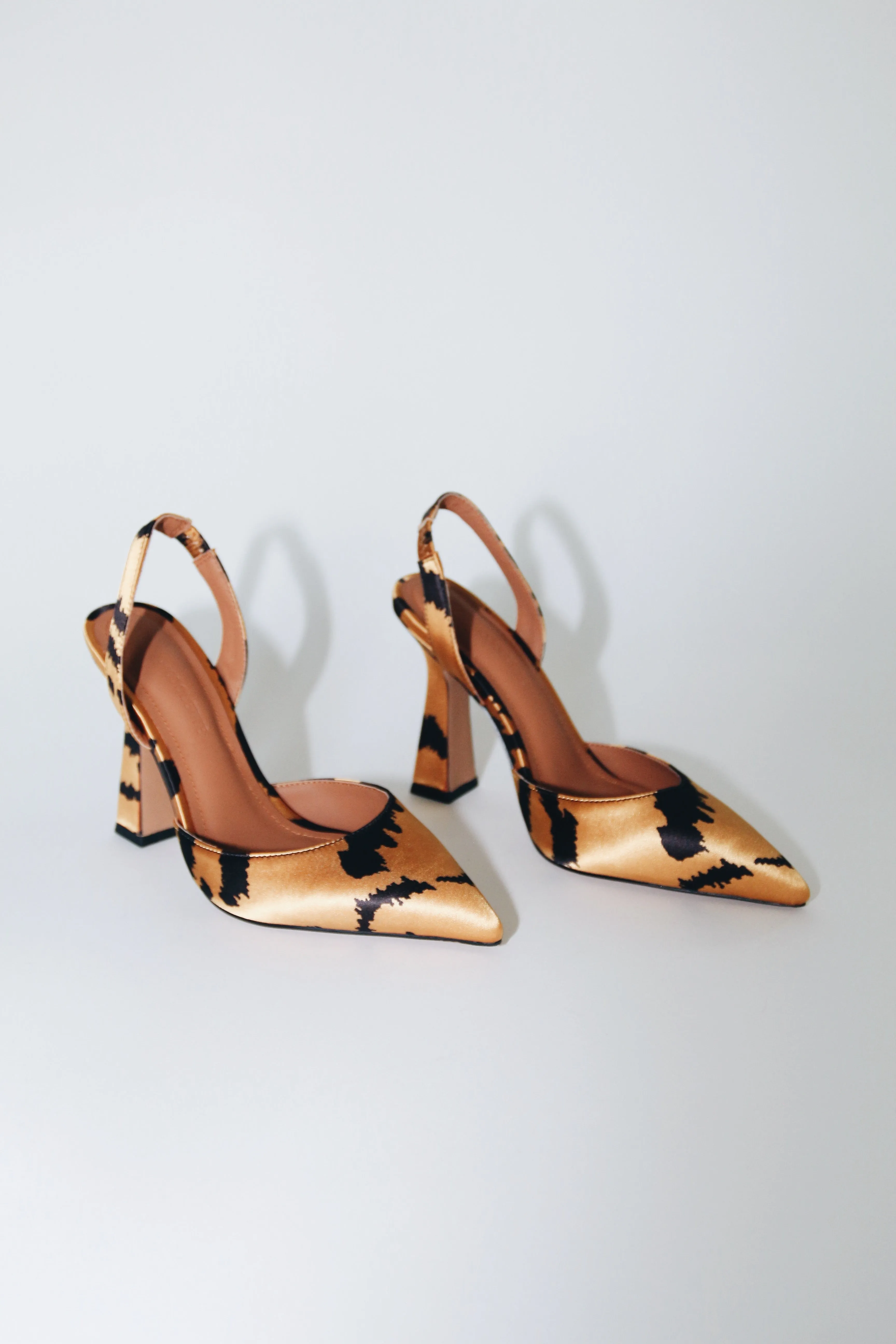 Farah Vegan Satin Tiger Print Slingbacks sold by Cult of Coquette product image thumbnail 4