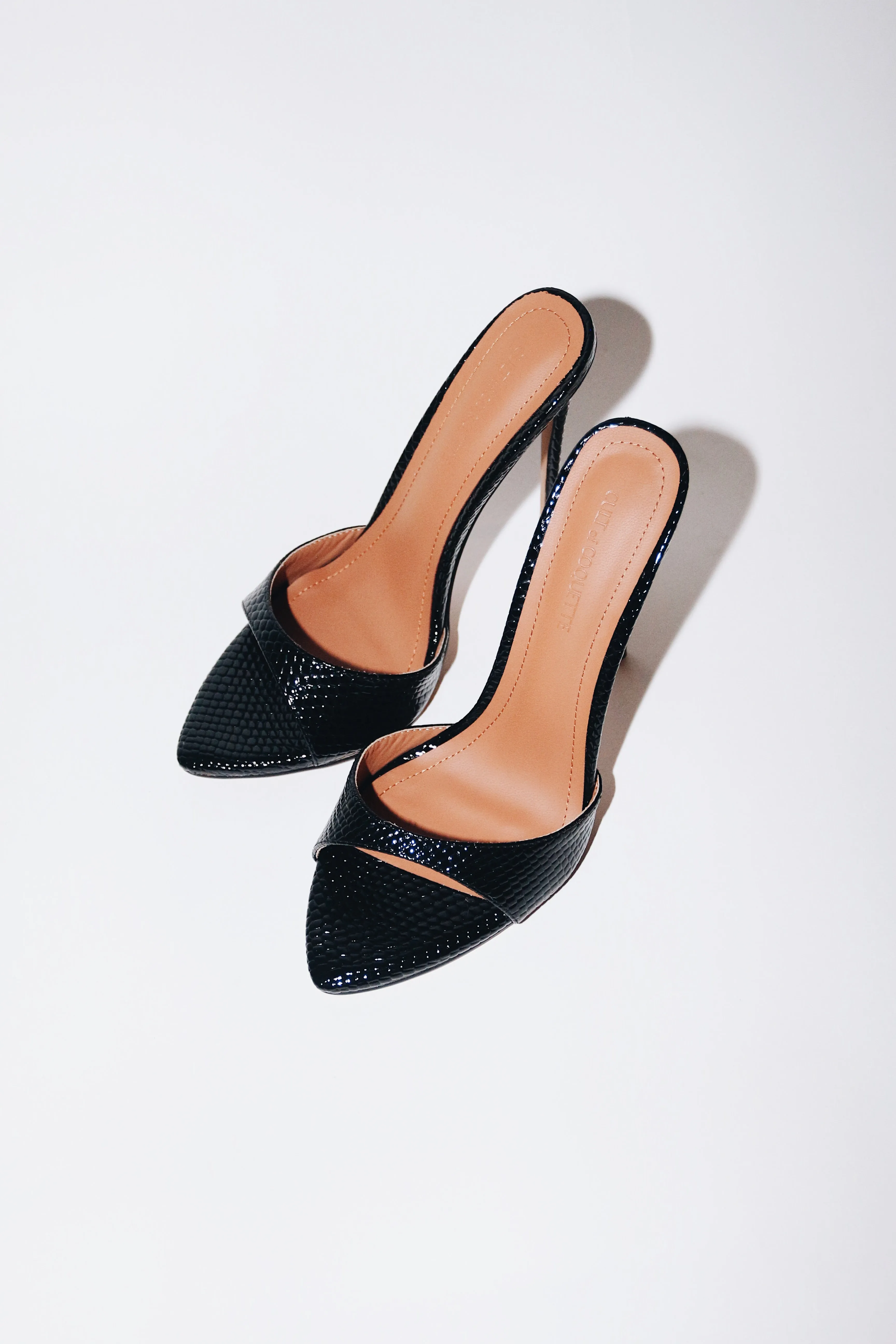 Gia Black Reptile Vegan Mules 120 mm sold by Cult of Coquette product image thumbnail 4