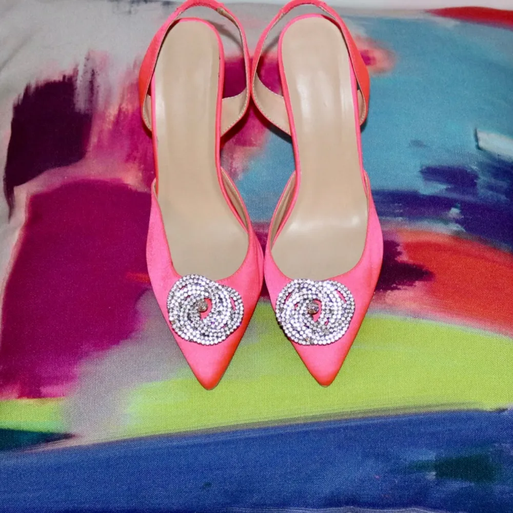 Eartha Hot Pink Satin Sling Backs sold by Cult of Coquette product image thumbnail 5