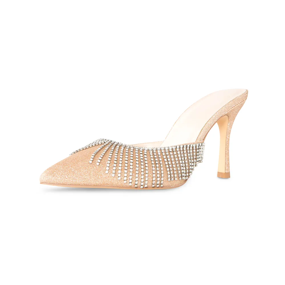 Catherine Vegan Champagne Gold Mules sold by Cult of Coquette product image thumbnail 4