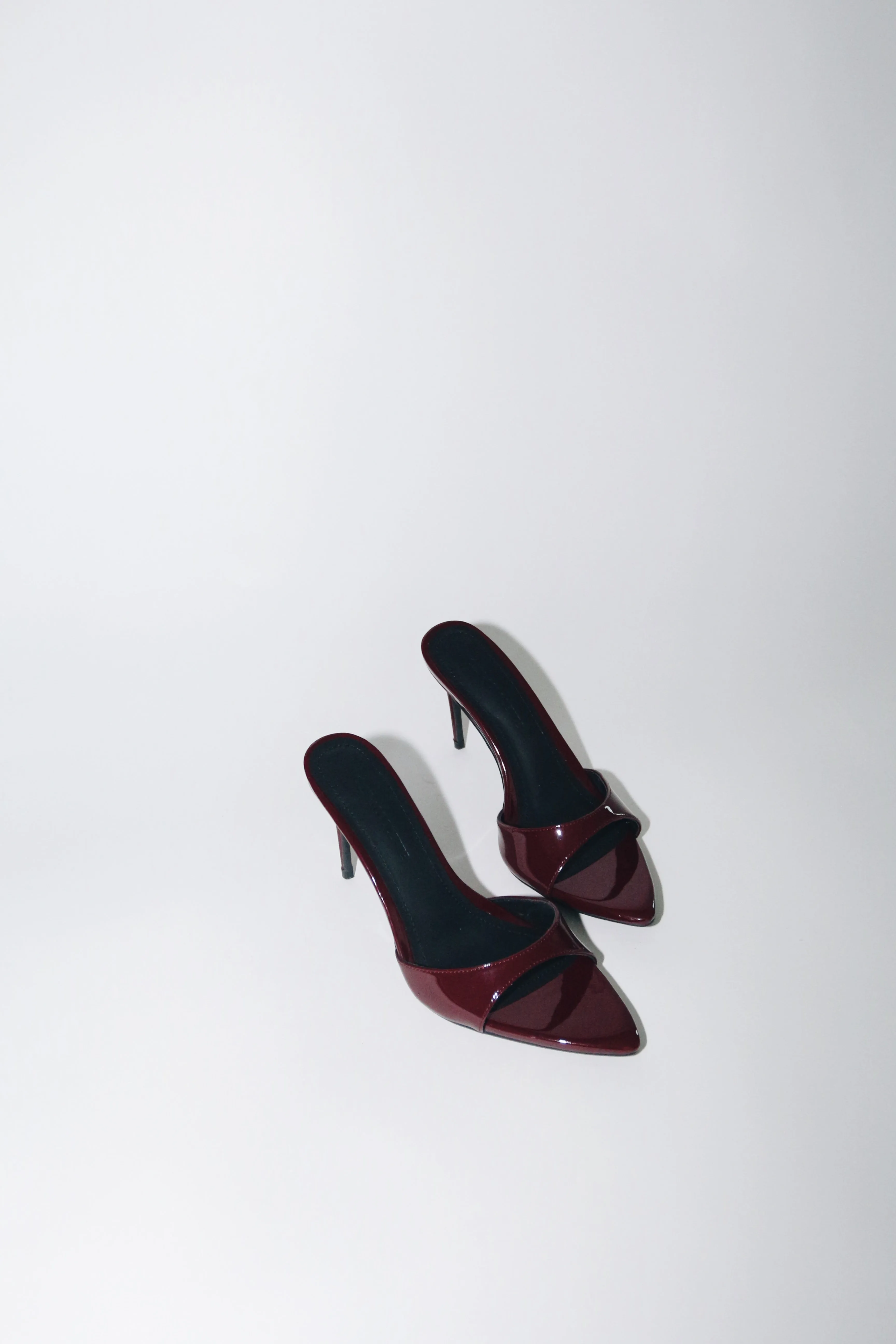 Gia Wine Patent Leather Vegan Mules 80 mm (Elongated Toe) sold by Cult of Coquette product image thumbnail 4