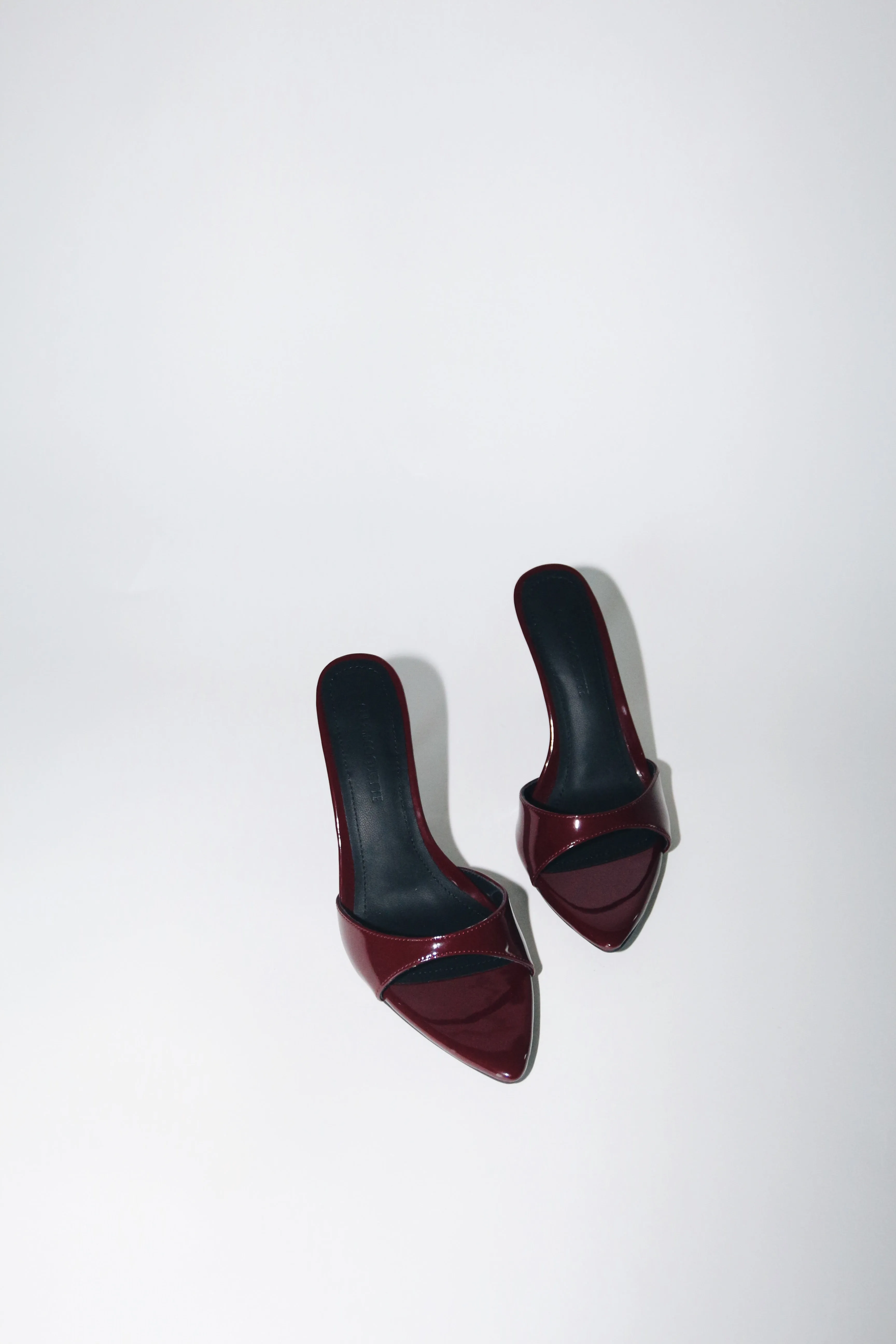 Gia Wine Patent Leather Vegan Mules 80 mm (Elongated Toe) sold by Cult of Coquette product image thumbnail 3