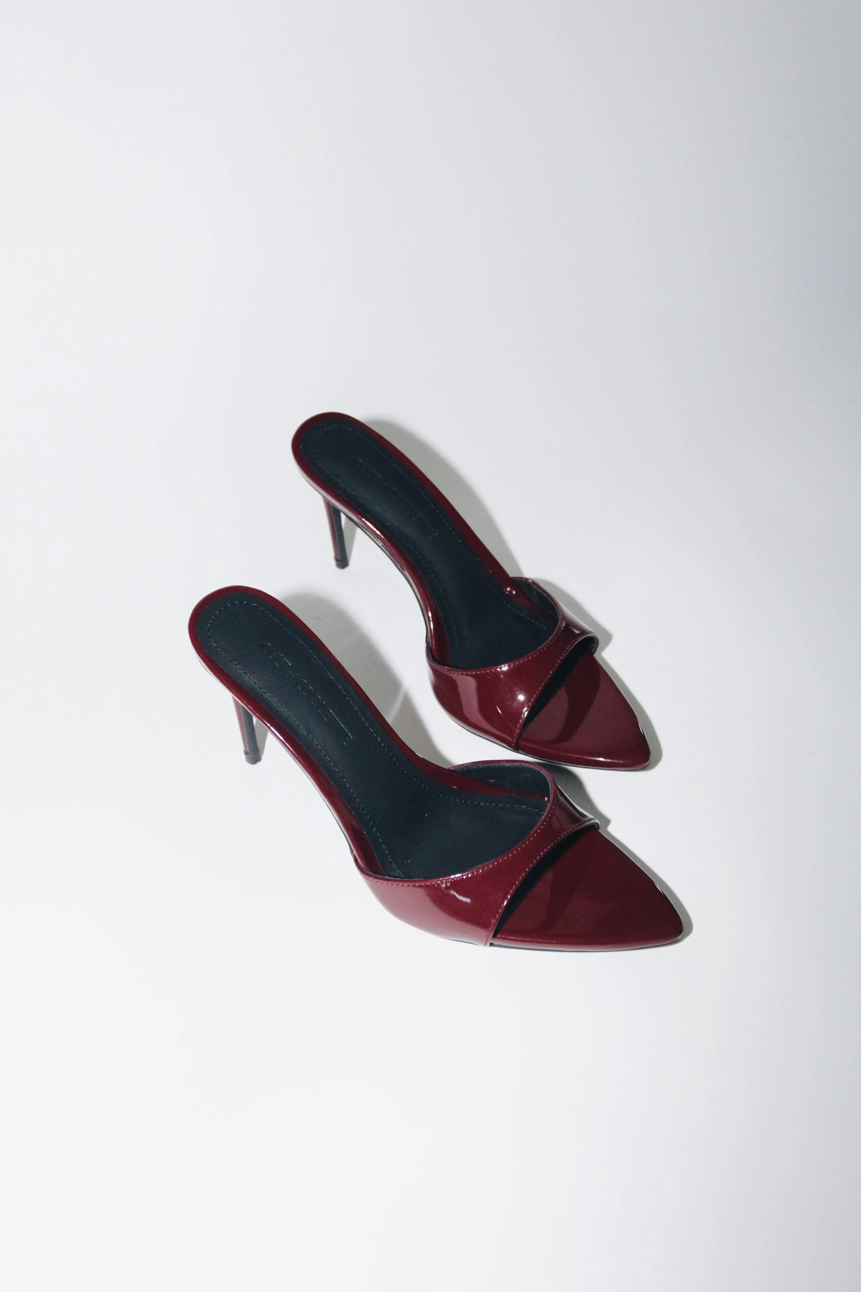 Gia Wine Patent Leather Vegan Mules 80 mm (Elongated Toe) sold by Cult of Coquette product image thumbnail 2