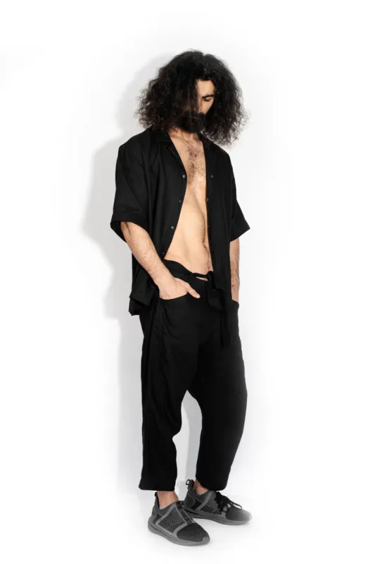 Short-sleeved linen shirt sold by MDNT:45