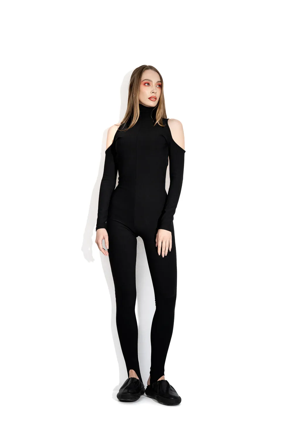 Black grand open-back bodysuit sold by MDNT:45