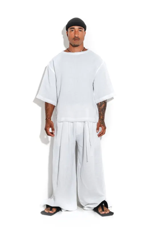 Super relaxed linen T-shirt sold by MDNT:45