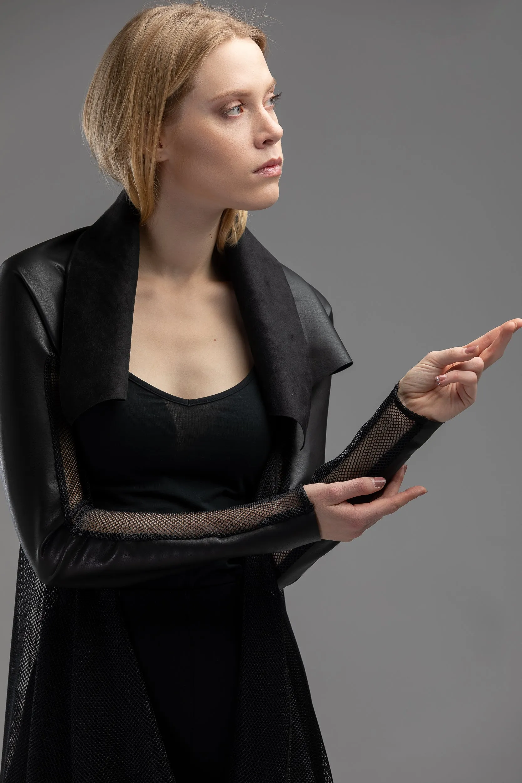Black sheer bolero jacket sold by MDNT:45 product image thumbnail 4