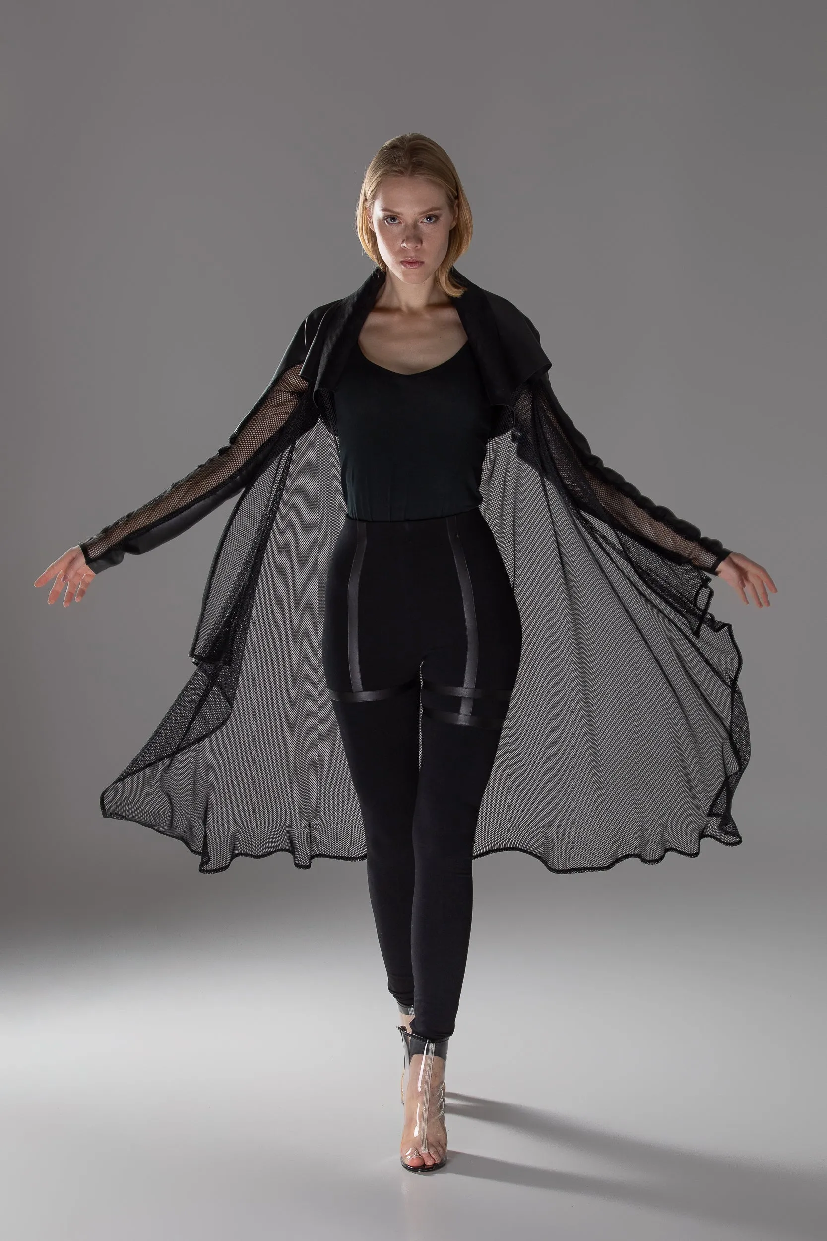 Black sheer bolero jacket sold by MDNT:45