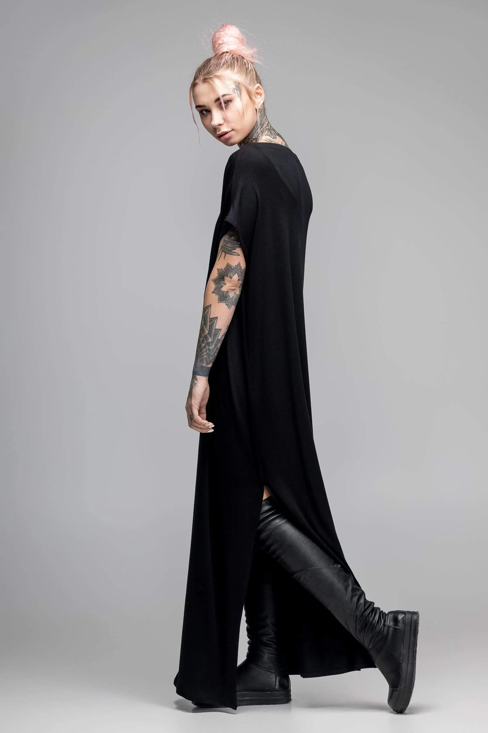 Oversized black maxi dress sold by MDNT:45
