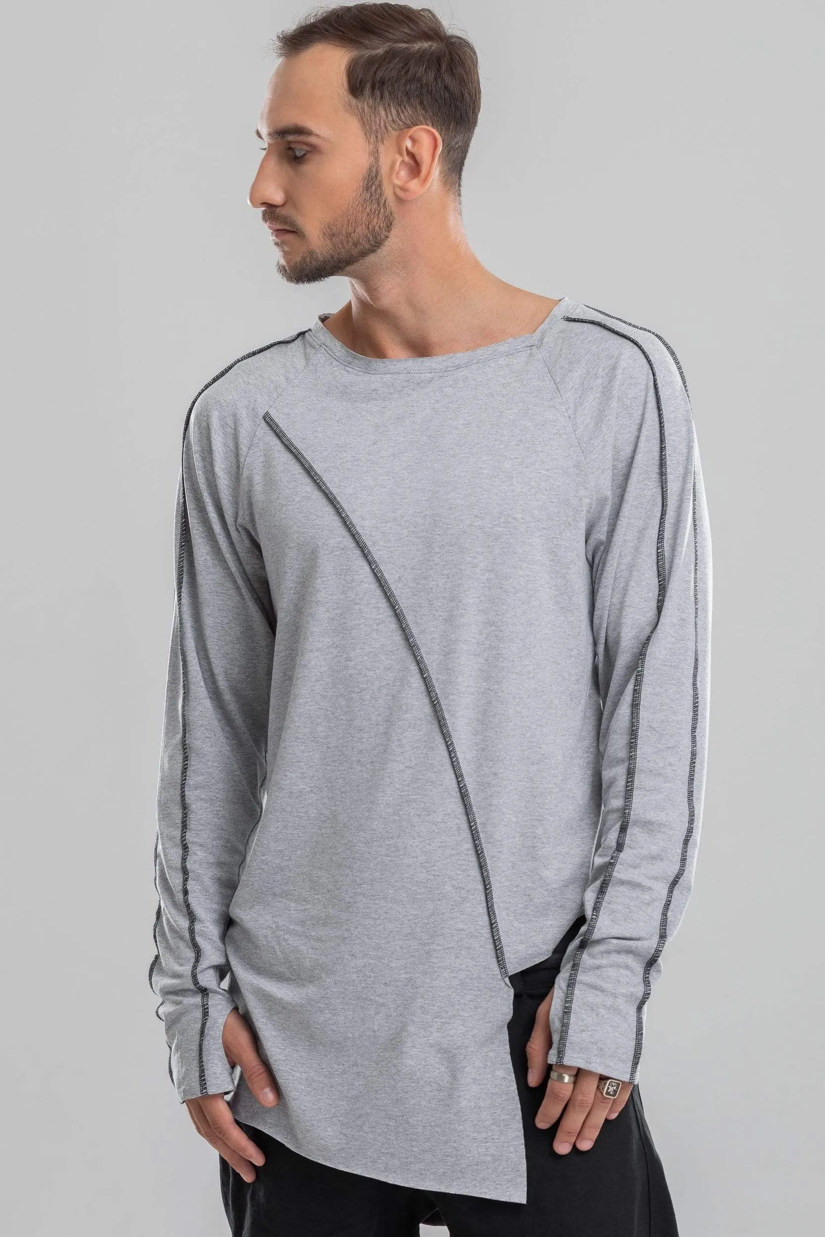 Asymmetric Long Sleeve T-shirt sold by MDNT:45 product image thumbnail 3