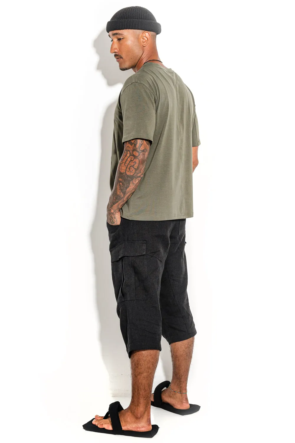 Khaki Front line cotton T-shirt sold by MDNT:45 product image thumbnail 2