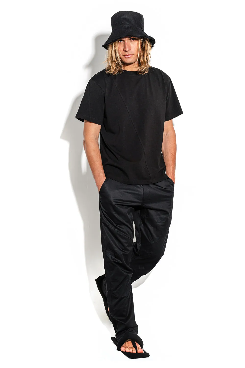Black T-shirt with a geometric seam sold by MDNT:45 product image thumbnail 2