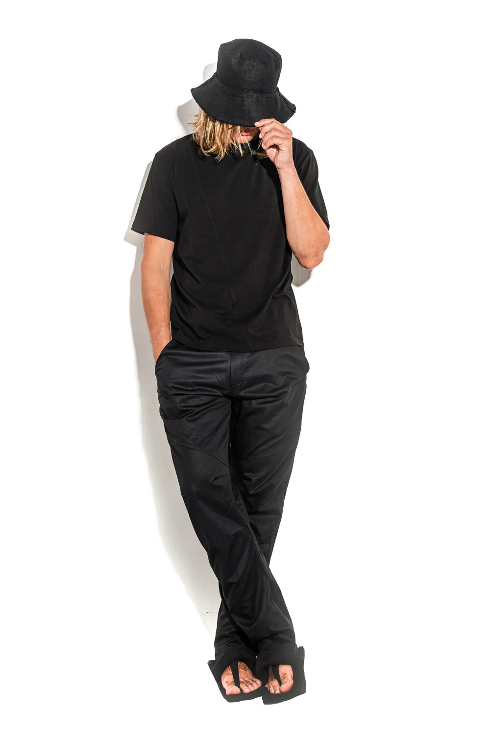 Black T-shirt with a geometric seam sold by MDNT:45 product image thumbnail 5