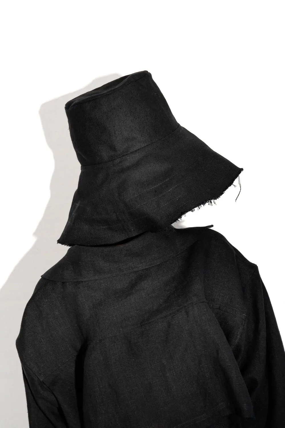 Foldable black linen hat sold by MDNT:45 product image thumbnail 5