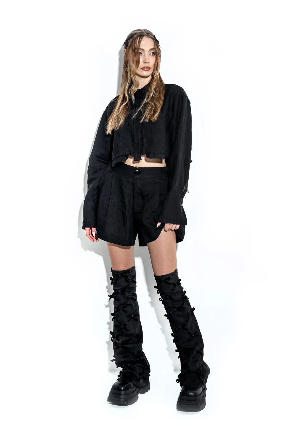 Linen cropped shirt sold by MDNT:45 product image thumbnail 2