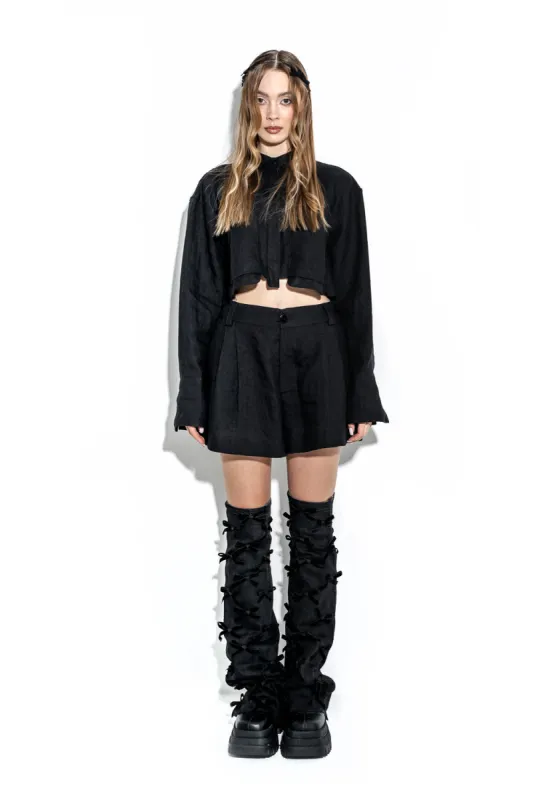 Linen cropped shirt sold by MDNT:45