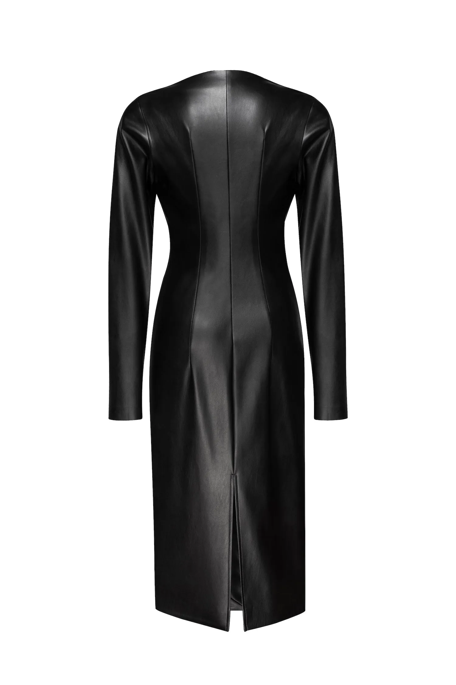 Black leather midi dress sold by MDNT:45 product image thumbnail 2