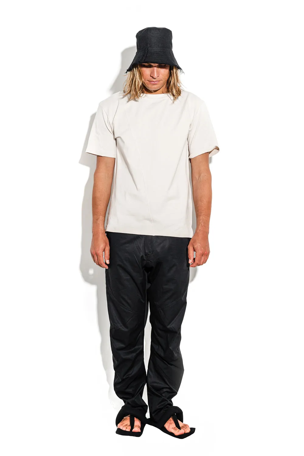 Beige T-shirt with a geometric seam sold by MDNT:45 product image thumbnail 2