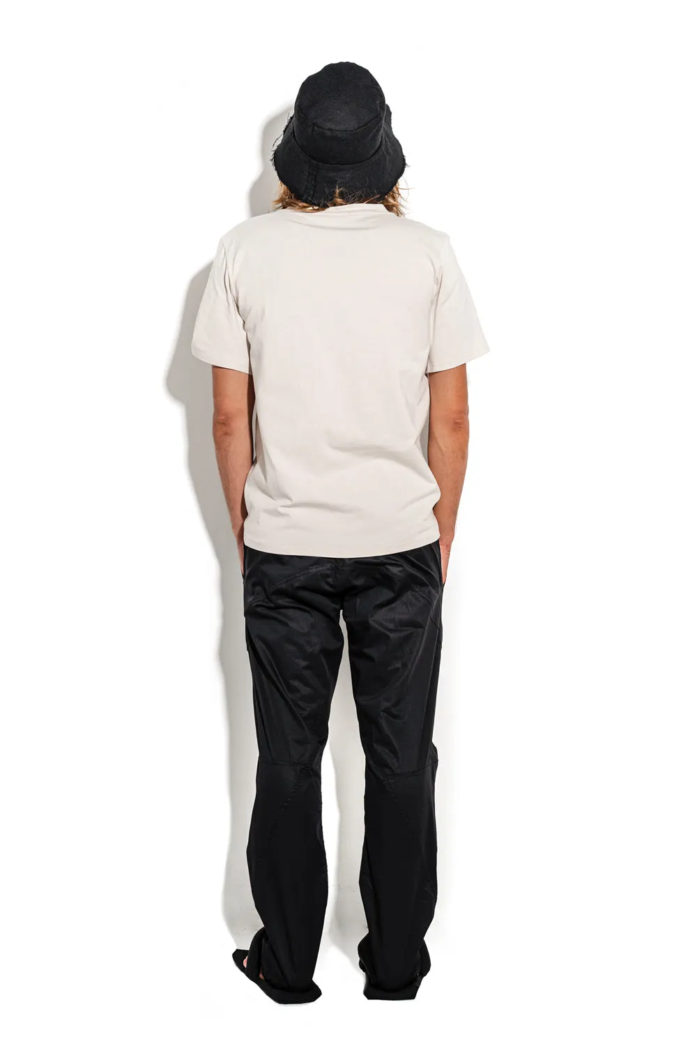 Beige T-shirt with a geometric seam sold by MDNT:45 product image thumbnail 3