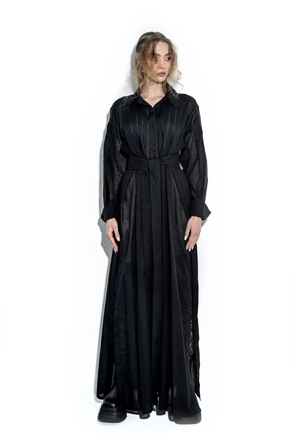 Belted long shirt dress sold by MDNT:45