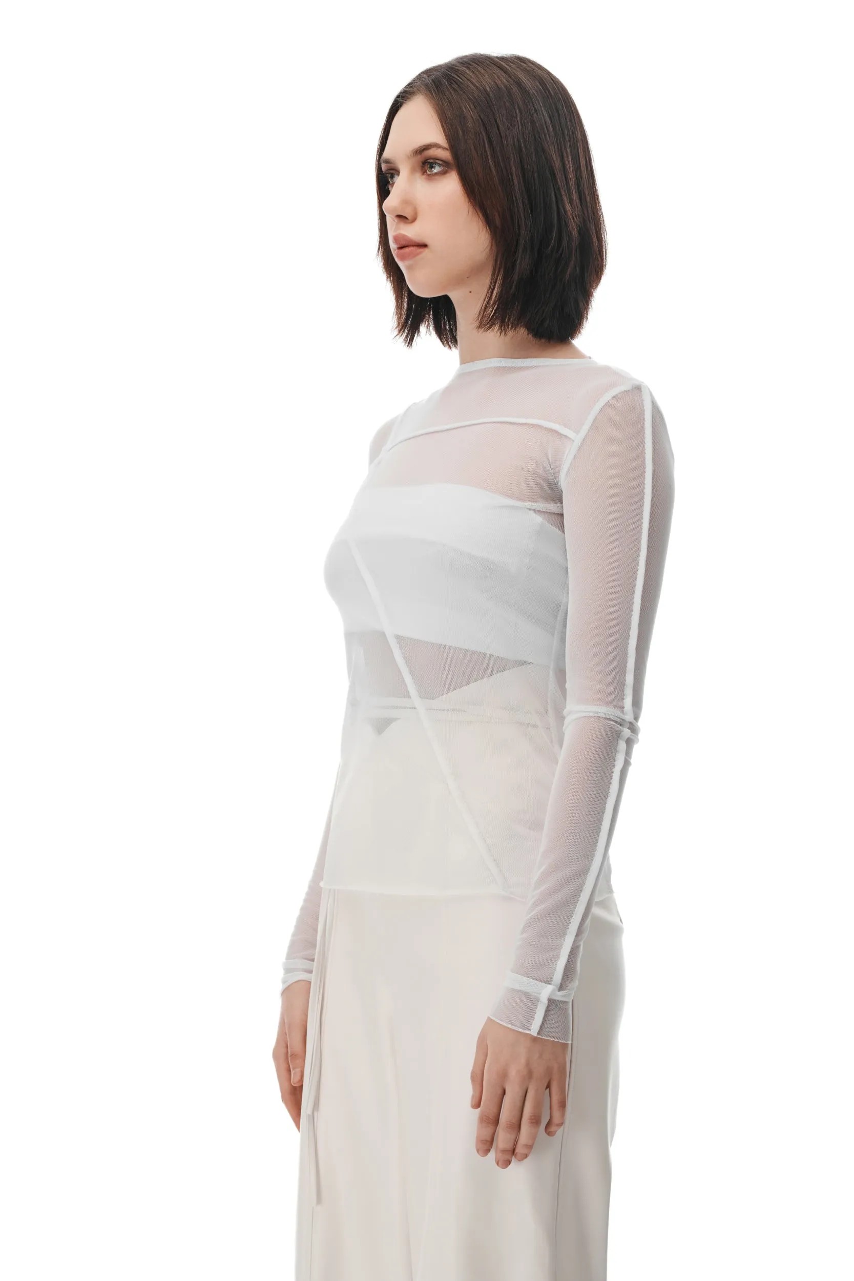 White Mesh Top sold by MDNT:45 product image thumbnail 5