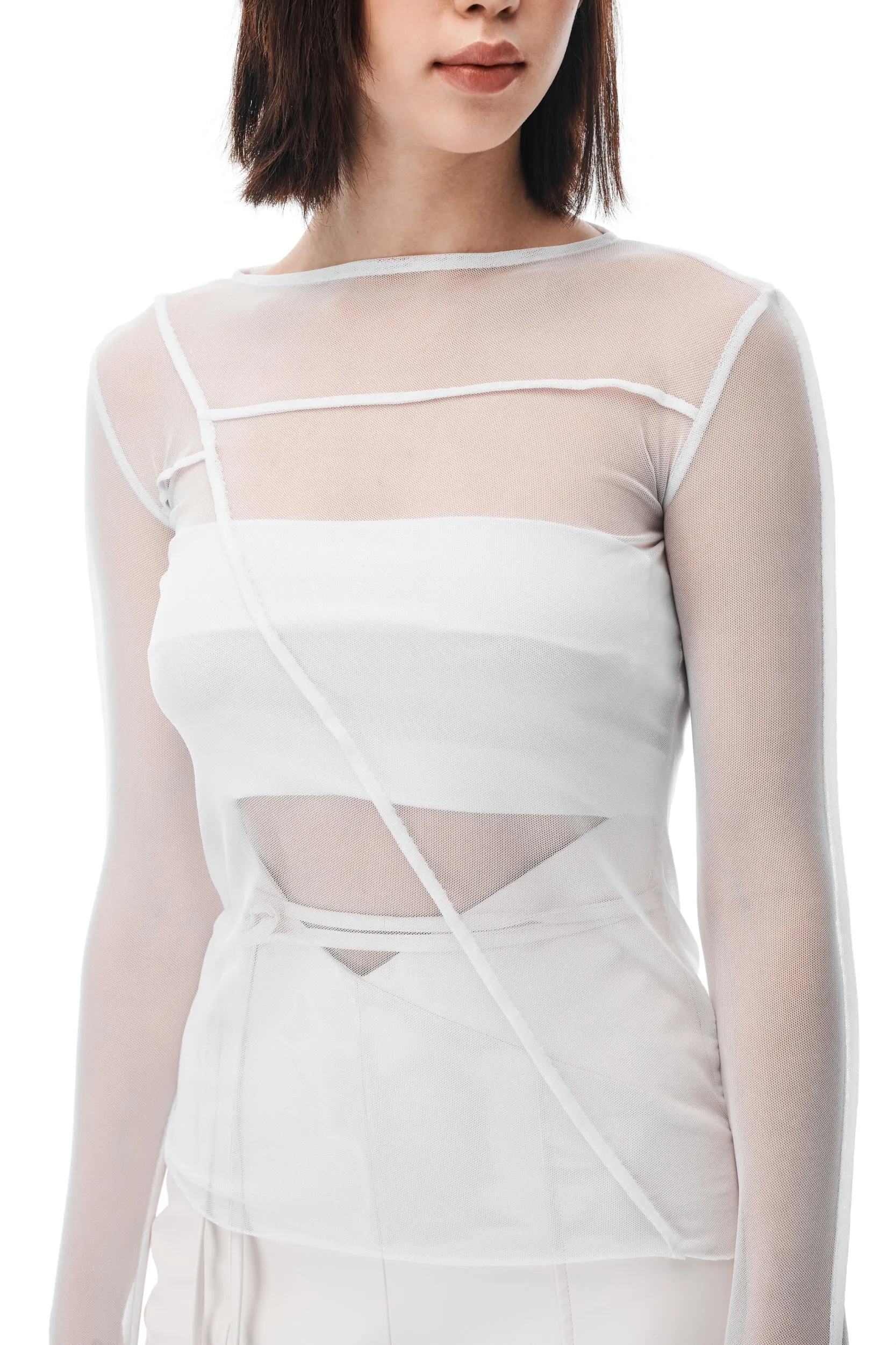 White Mesh Top sold by MDNT:45 product image thumbnail 4