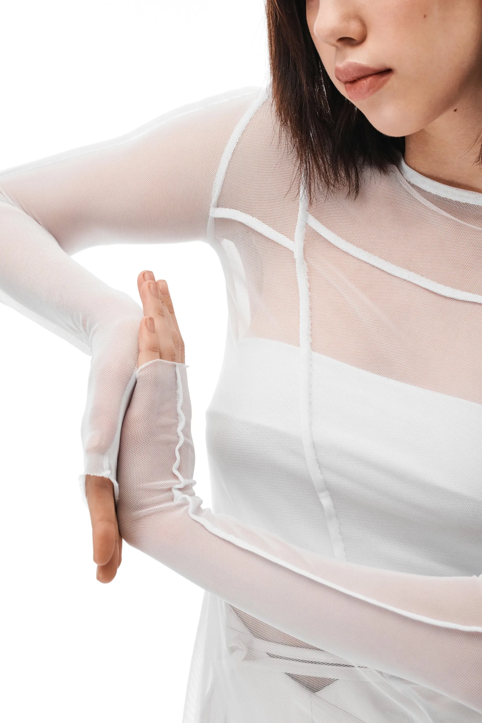 White Mesh Top sold by MDNT:45 product image thumbnail 3