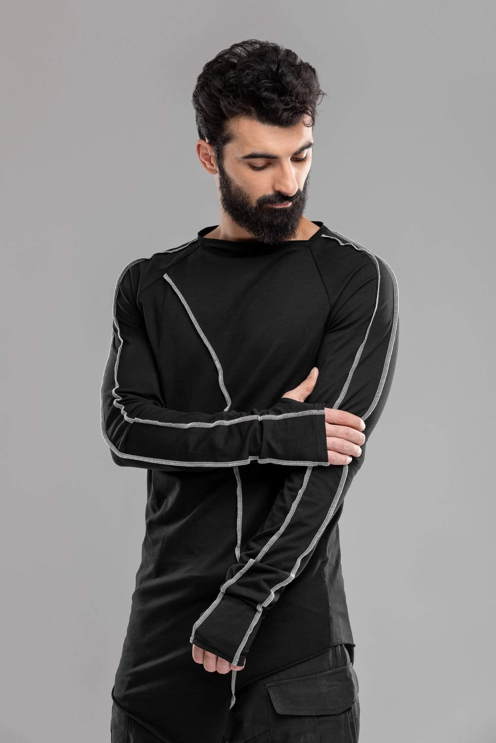 Asymmetric Long Sleeve T-shirt sold by MDNT:45 product image thumbnail 3