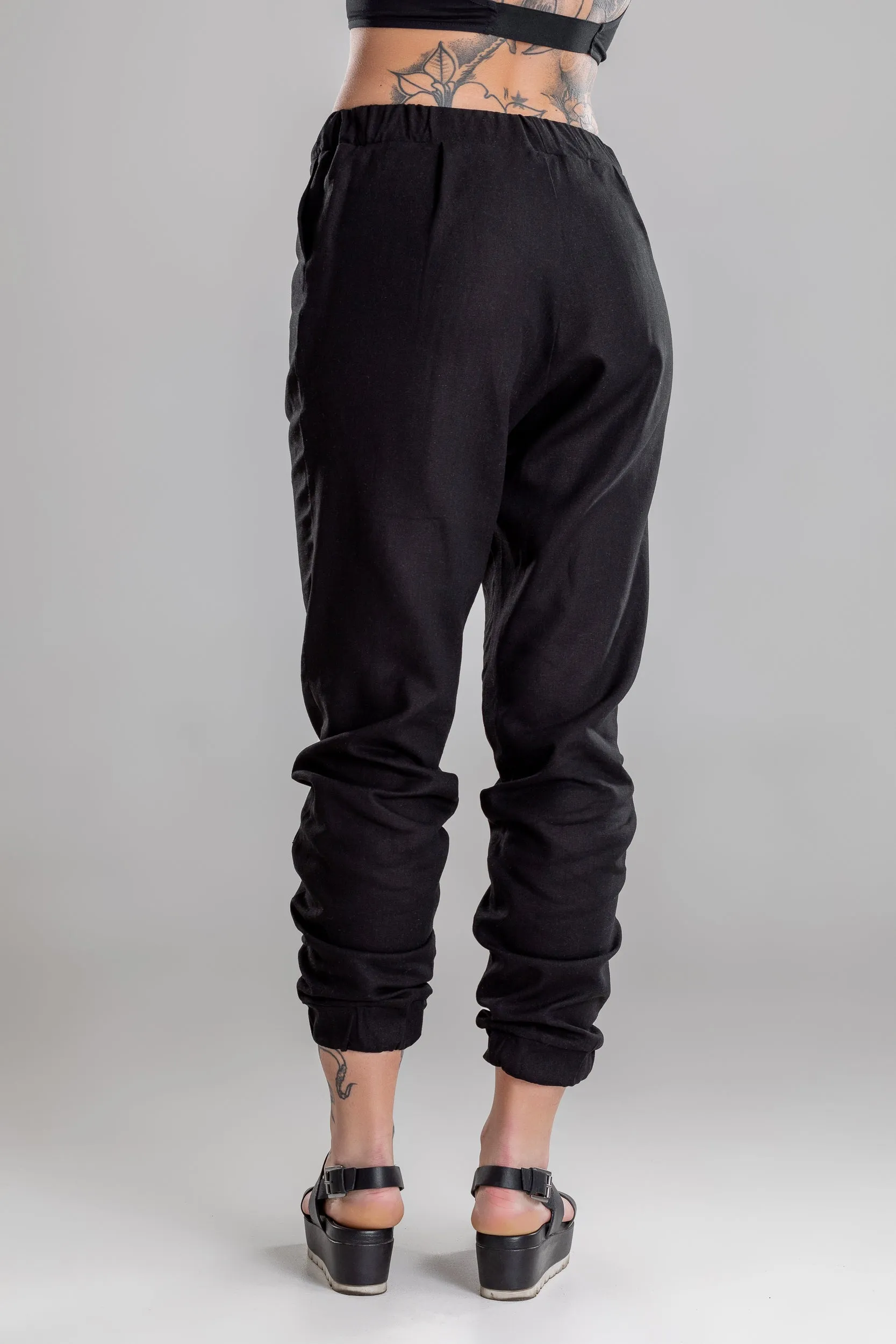 Linen harem yoga pants sold by MDNT:45 product image thumbnail 3