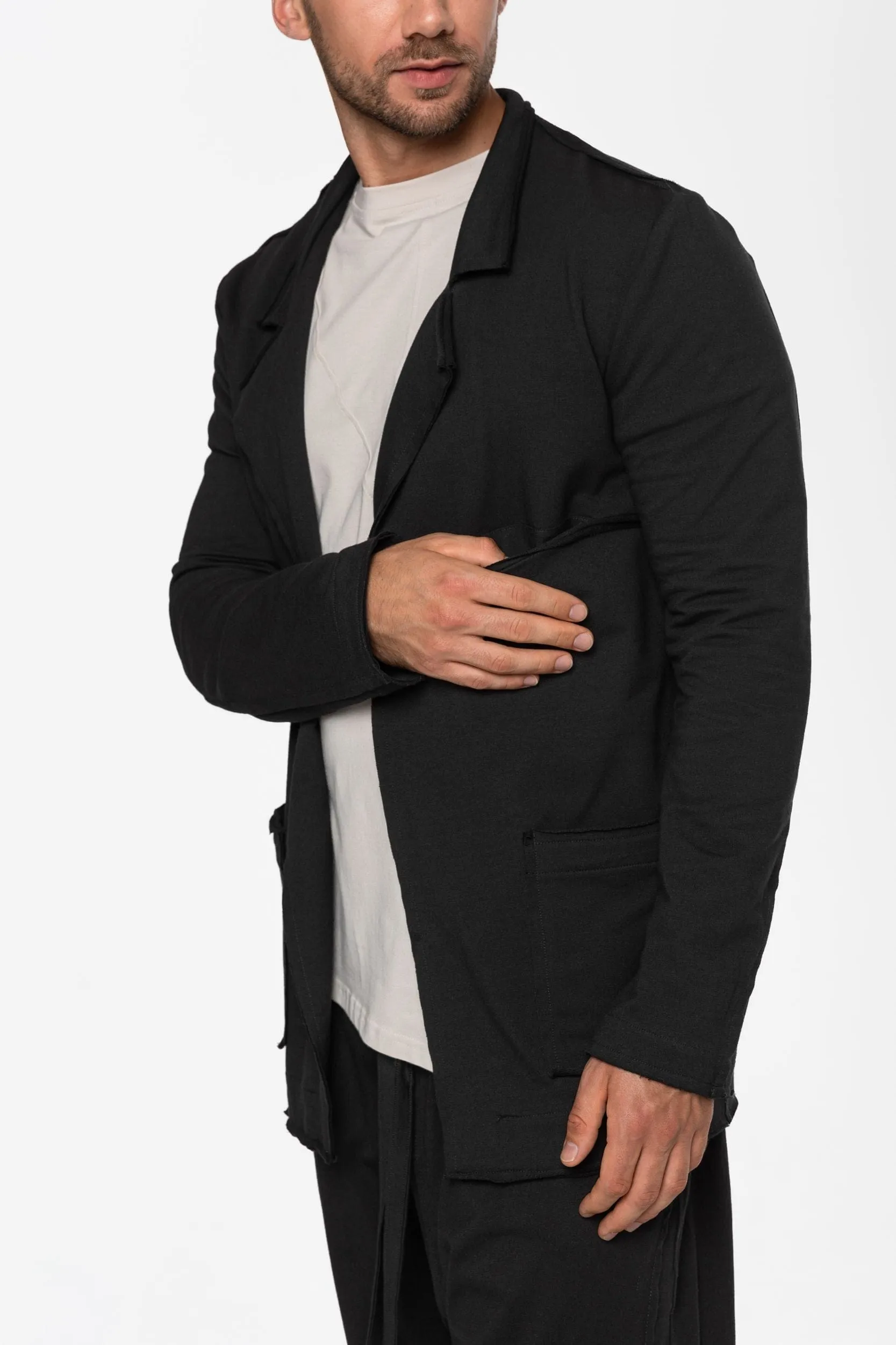 Black Cotton Blazer sold by MDNT:45 product image thumbnail 2