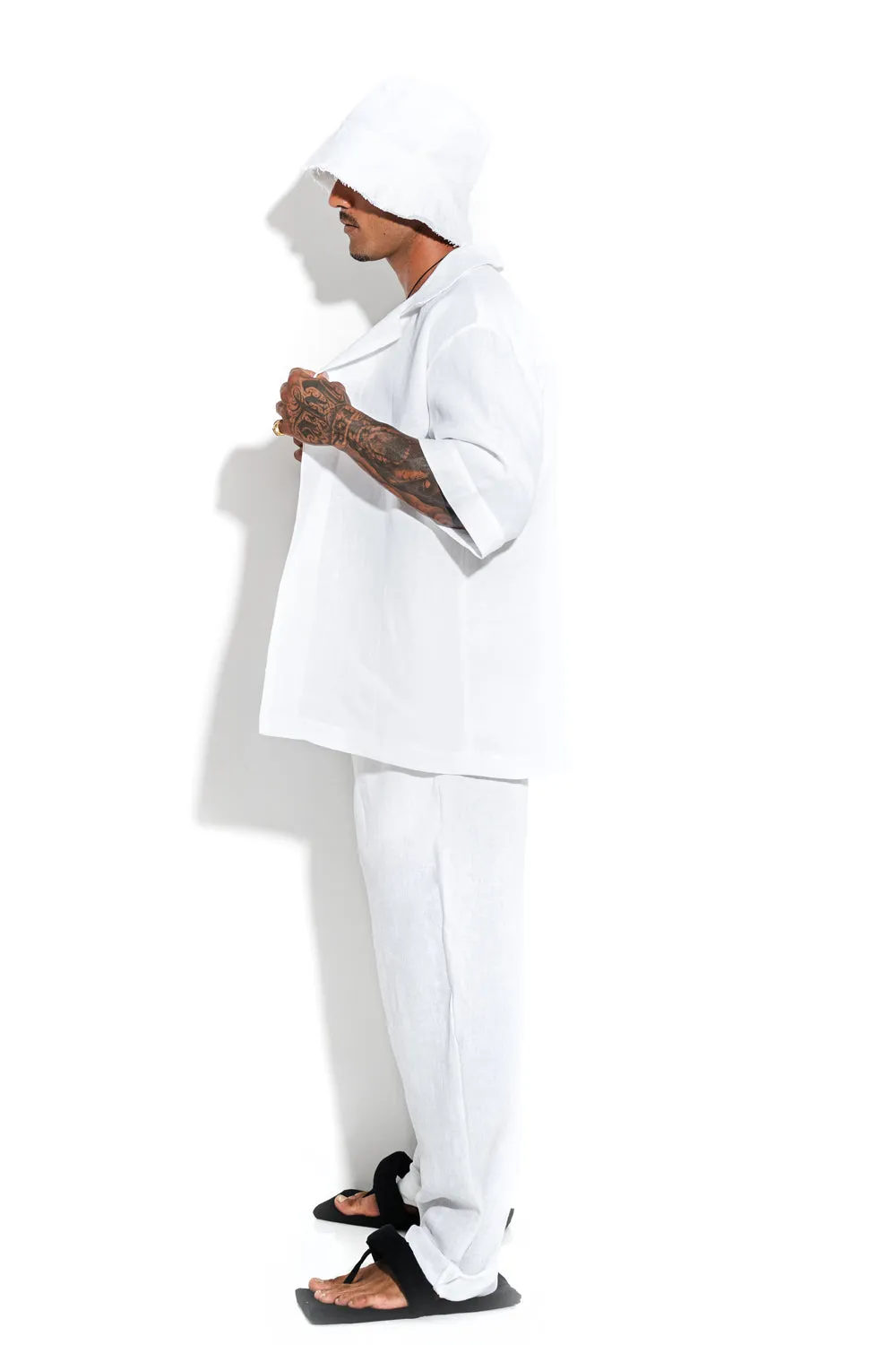 Short-sleeved linen shirt sold by MDNT:45 product image thumbnail 4