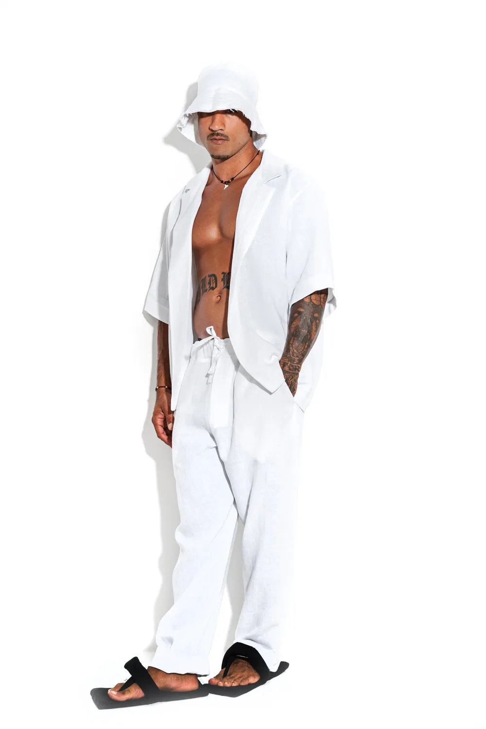 Short-sleeved linen shirt sold by MDNT:45 product image thumbnail 3