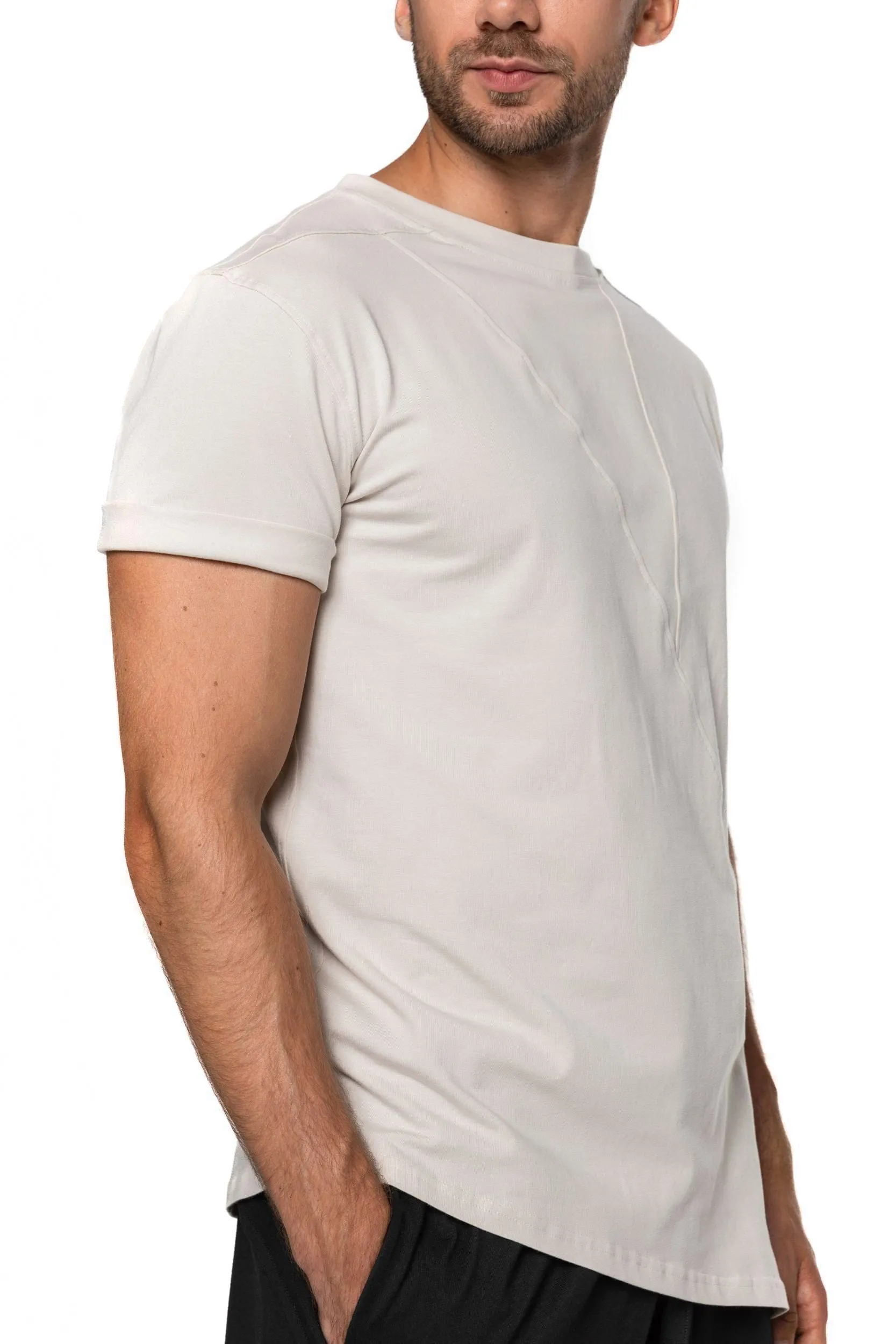 Lightweight asymmetric T-shirt sold by MDNT:45 product image thumbnail 4