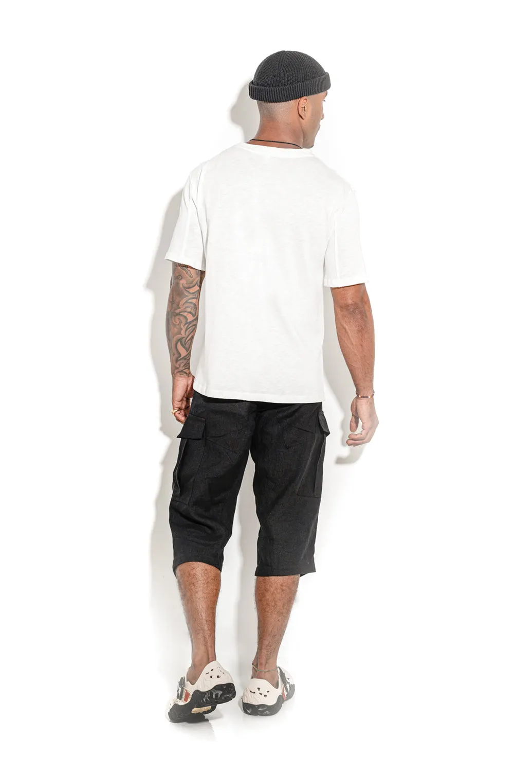 Natural White T-shirt with a geometric seam sold by MDNT:45 product image thumbnail 4
