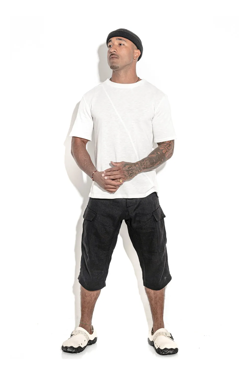 Natural White T-shirt with a geometric seam sold by MDNT:45 product image thumbnail 2