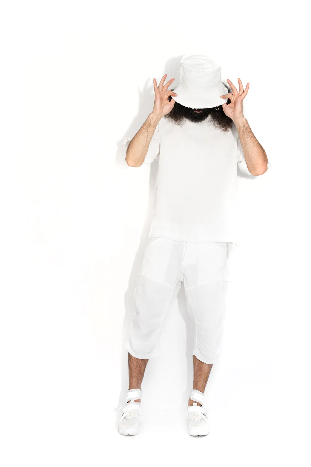 Linen T-shirt with textured sleeves sold by MDNT:45 product image thumbnail 5